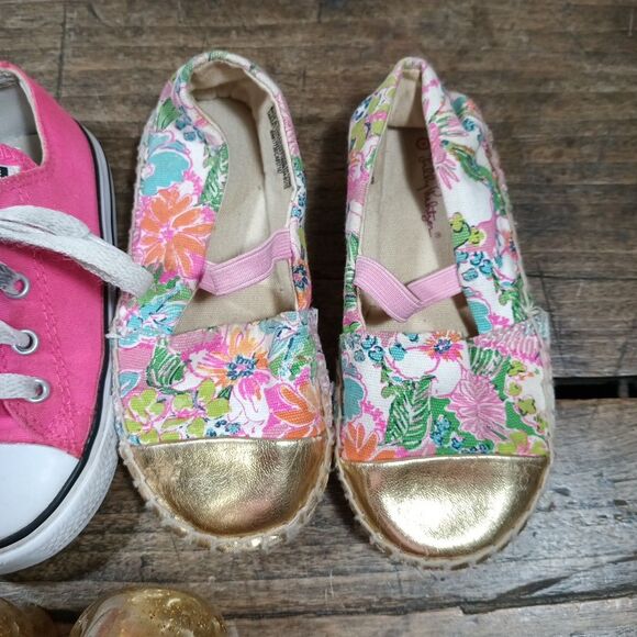 THREE Converse Lily Pulitzer Disney Princess Sz 7/8 & 9 Shoes Sneakers - Picture 4 of 9